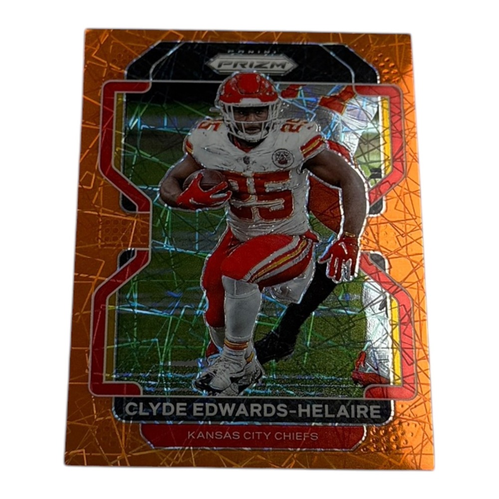 2021 Panini Prizm Clyde Edwards-Helaire Orange Lazer Prizm #191 KC Chiefs NFL